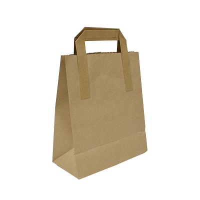 50 x Brown Takeaway Kraft Paper SOS Bags 7"x3.5"x8.5" - Small